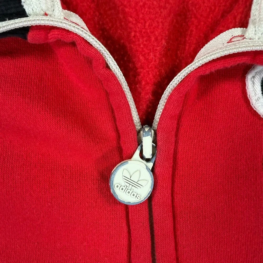 Adidas Chicago Bulls Jacket Mens XL Red Good Zip Up Track Trefoil NBA Pinhole